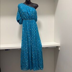 Lilly Pulitzer Zelalynn One-Shoulder Blue Rhapsody Dress Size 4